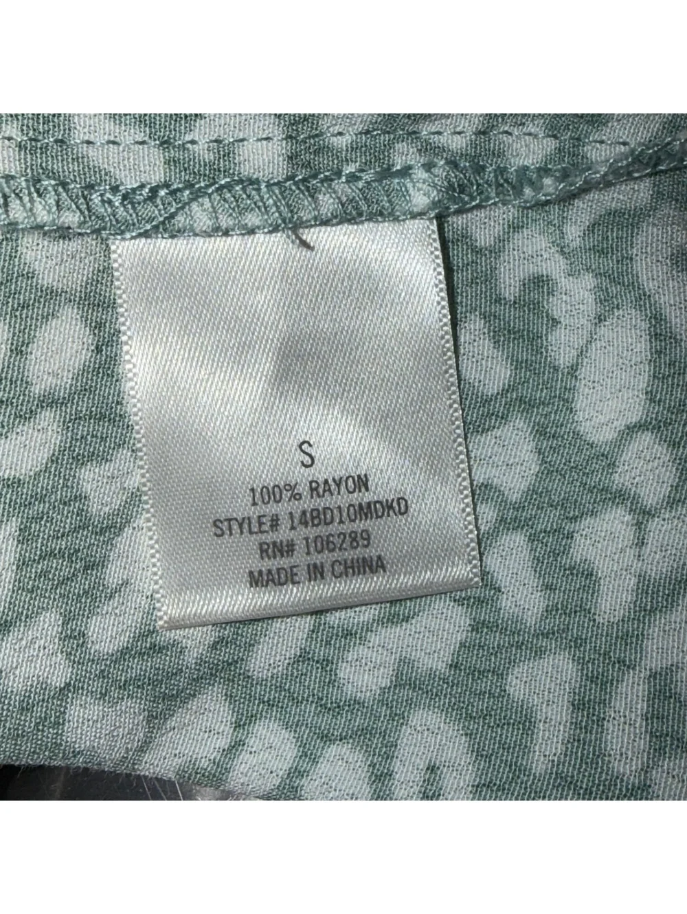 Blue Rain Women’s Small Sage Green Animal Print Wrap Maxi Skirt High Slit